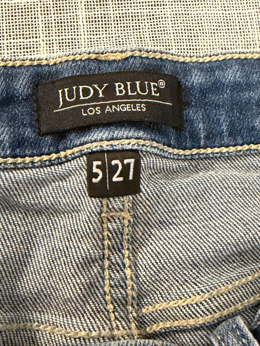 Judy Blue Straight Leg Jeans Women Size 5/27 Distressed Raw Hem Stretch Denim - Picture 5 of 12